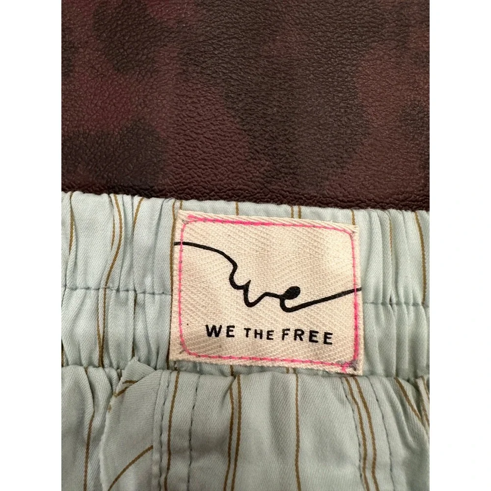 We The Free Free People Striped Boxer Shorts Blue Brown Intimately Size M